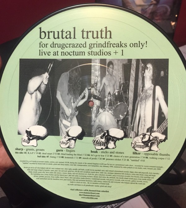 Brutal Truth – For Drug Crazed Grindfreaks Only! (2020) Vinyl 10″